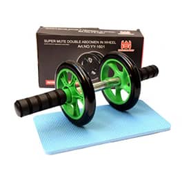Rueda doble para ejercicio con mini alfombra